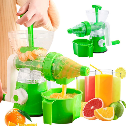 Extractor Exprimidor Manual De Jugos Frutas Multifuncional Color Verde
