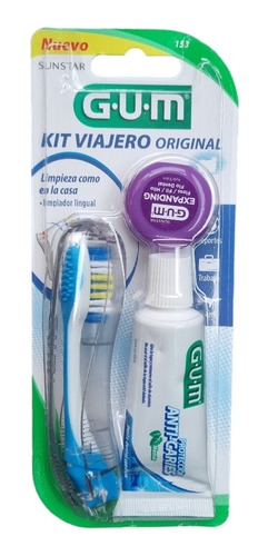 Kit Bucal De Viaje Cepillo / Pasta / Hilo Dental Gum Sunstar