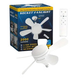 Ventilador Portátil Con Lámpara Led E27 Control Socket Fan 3 Velocidades 3 Tonos De Luz