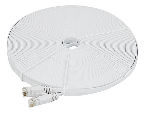 Cable Ethernet Cat 6 De 100 Pies (30 Metros), Plano, Delgado