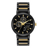 Reloj Moderno Bulova Para Hombre Negro/dorado - 98c124