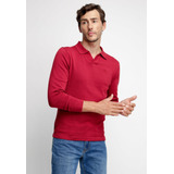 Polera Hombre Manga Larga Polo Rojo Fw 2023 Ferouch