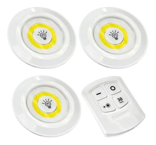 Luz Led De Armario Con Control Remoto, 3 Piezas