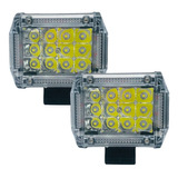 Par Faros 12 Led Dually Luz Fija Y Estrobo Arillo De Color