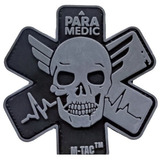 Parche Insignia Pvc Tactico Militar Airsoft Paramédico Gris 