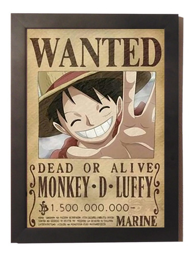 Quadro Poster C.moldura One Piece O Grande Pirata Do Ouro A3