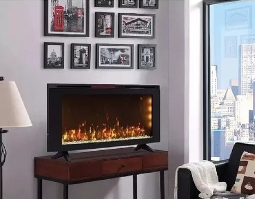 Calentador Eléctrico Tipo Chimenea Con Luces Led