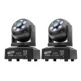 2x Mini Moving 2em1 88w Spot Led 40w Gobos + Wash 48w Dmx Dj