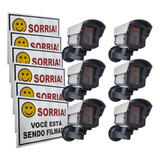 Kit 6 Micro Câmeras Falsas Com Infra Led Bivolt + 6 Placas