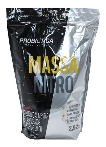 Massa Nitro Ganho Massa Treino Morango Probiotica 2,520 Kg