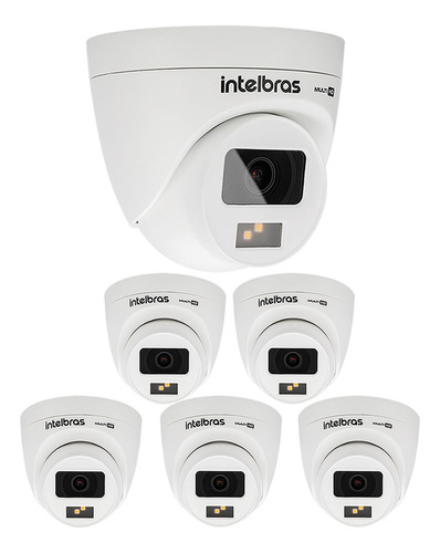 Kit 6 Câmeras 2 Megas 20m Vhd 1220 D Full Color Intelbras