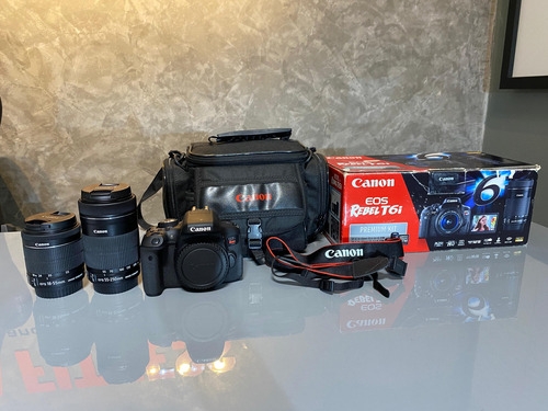 Kit Dslr Canon T6i Com Lentes 18-55mm E 55-250mm + Bolsa