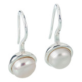 Aros Pndora Plata 925 Perlas Blancas Chicas Colgante