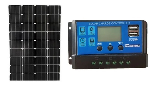 Panel Solar De 190w C/regulador D 20 Amp Rodante Motorhome