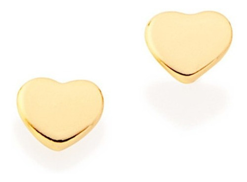 Brincos Rommanel Pequenos Coração Liso Segundo Furo 522928