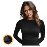 Blusa Térmica Feminina Gola Alta Frio Manga Longa Peluciada