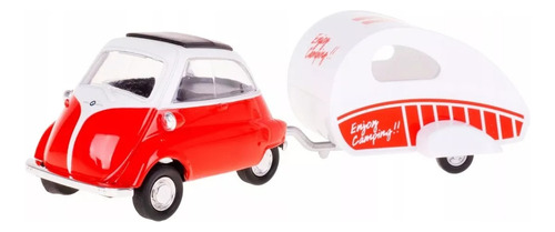 Welly Retro Set Bmw Isetta + Caravan 49720f-2gw (d)