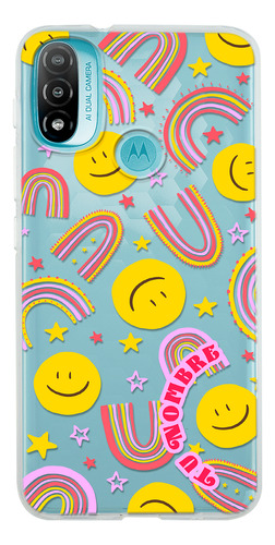 Funda Para Motorola Para Mujer Caritas Felices Con Nombre