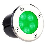 Spot Led Balizador 5w Verde Blindado Embutir Piso Chão Grama Cor Da Estrutura Cromado Cor Da Cúpula Preto