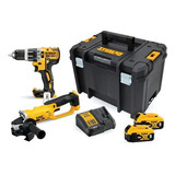 Combo Taladro Percutor + Amoladora Batería Dewalt Dck209p2t Color Amarillo