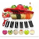 Mandolina Rallador Pica Todo  Multifunci 6 In 1 Kitchen Rojo