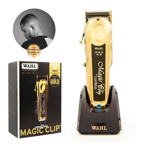 Maquina Profesional Magic Clip Gold Inalámbrica Barberia