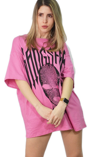 Remera Grande Oversize Estampada Gangster Tendencia Unisex 