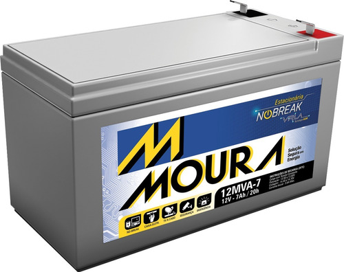  Bateria Moura 7ah 12v Alarme Nobreak Energia Solar 12mva-7