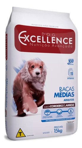 Ração Dog Excellence Adulto R.media Cordeiro 15kg