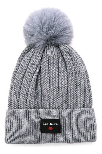 Gorro Tejido Lana Mujer Las Oreiro Con Pompon Interior Polar