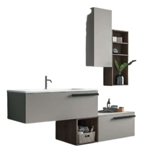 Vanitory Flotanten Moderno Sin Mueble Superior