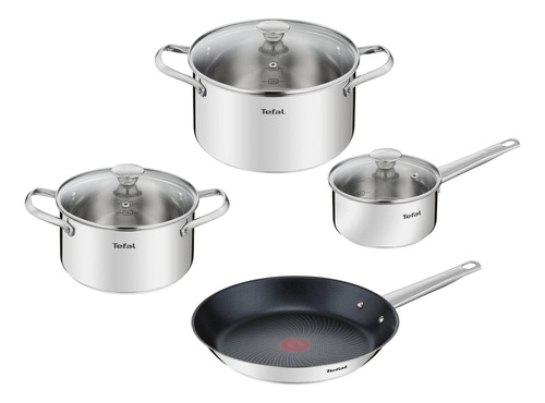 Batería De Cocina De 7 Piezas T-fal Cook Eat En Acero Inoxid