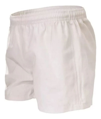 Short Rugby Blanco Clásico Gabardina Super Reforzado Especia