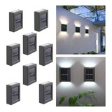 Lámpara Solar Recargable Luz Solar Exterior Pared 8 Piezas