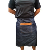 Delantal Jean Faldon Cocina Parrillero Hombre Mujer Bolsillo