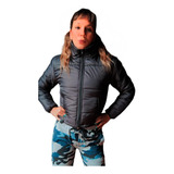 Campera Puffer Corta Mujer Bolsillo C/cierre Inflable Abrigo