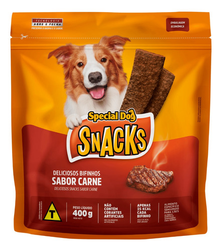 Petisco Bifinho Special Dog Snacks Cães Sabor Carne 400g