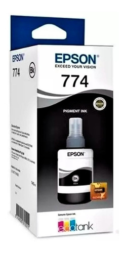 Botella De Tinta Epson T774 Original T774120 Color Negro