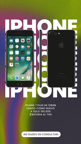  iPhone 7 Plus 128 Gb  Negro Usado