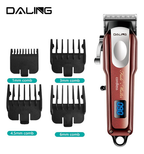 Máquina De Cortar Cabelo Sem Fio Profissional Daling Dl-1587 Cor Marrom 110v/220v