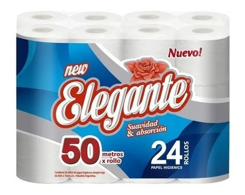 Papel Higienico Hs Extra Blanco Elegante 24ux50m Pack X2