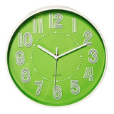 Relógio De Parede Verde Com Branco Números Grandes