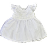 Vestido Para Bautizo  Bebe Niña - Blanco