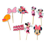 Cupcake 20pz Topper Mimi Minnie Mouse Rosa Personalizada