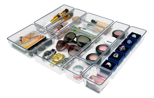 Kit 10 Potes Modular Cristal Organizadores Para Cristal Full