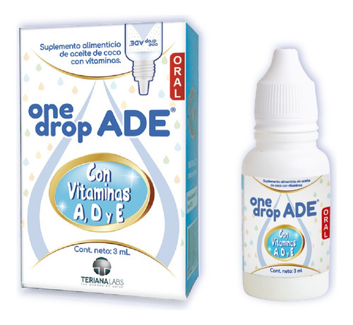 Onedrop Ade Suplemento Alimenticio Vitaminas A, D Y E, 3 Ml Sabor Aceite De Coco