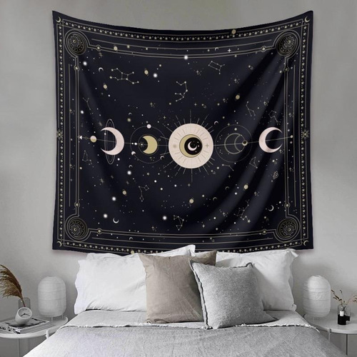Tapiz De Pared Manta Decorativa Diseño Luna Y Constelaciones