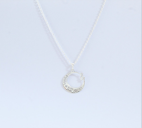 Hermoso Collar Luna Estrellas Original Plata Ley 925 C630