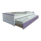 Diván Doble Carrito Rueda Cama Pino Macizo Envio Sin Cargo* 2 Colores Elección