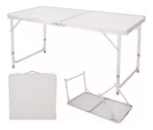 Mesa Plegable Portátil Camping Multiuso Blanca 120x60cm